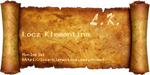 Locz Klementina névjegykártya